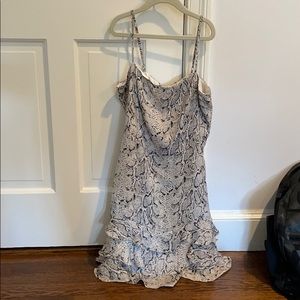 Snake skin pattern mini dress